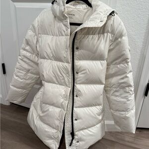 Coach Women's Ivory Puffer Coat